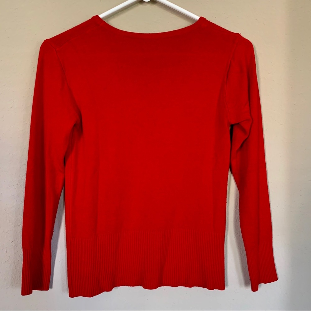 RHINESTONE RED SWEATER TOP - Picture 4 of 6